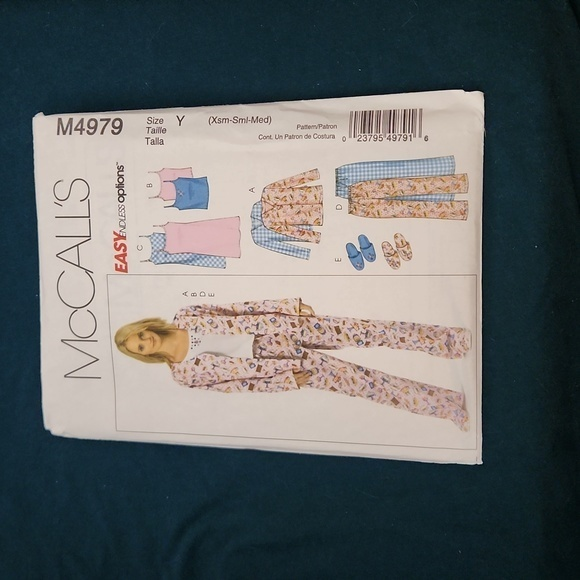 McCall's M4979  misses/misses Petite top,Camisole,Nightgown,Pants&Slippers Uncut - Picture 1 of 6